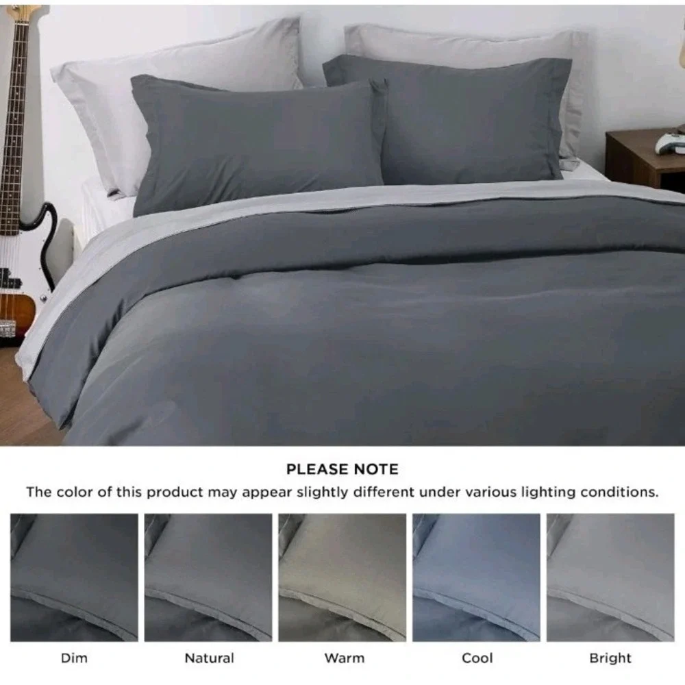 Bedsure Duvet Cover King Size -Soft Double Brushed Bedding 104x90 Gray Adults‎